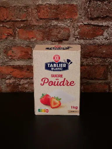 [3564706662957] Tablier Blanc - Sucre en poudre blanc 1kg